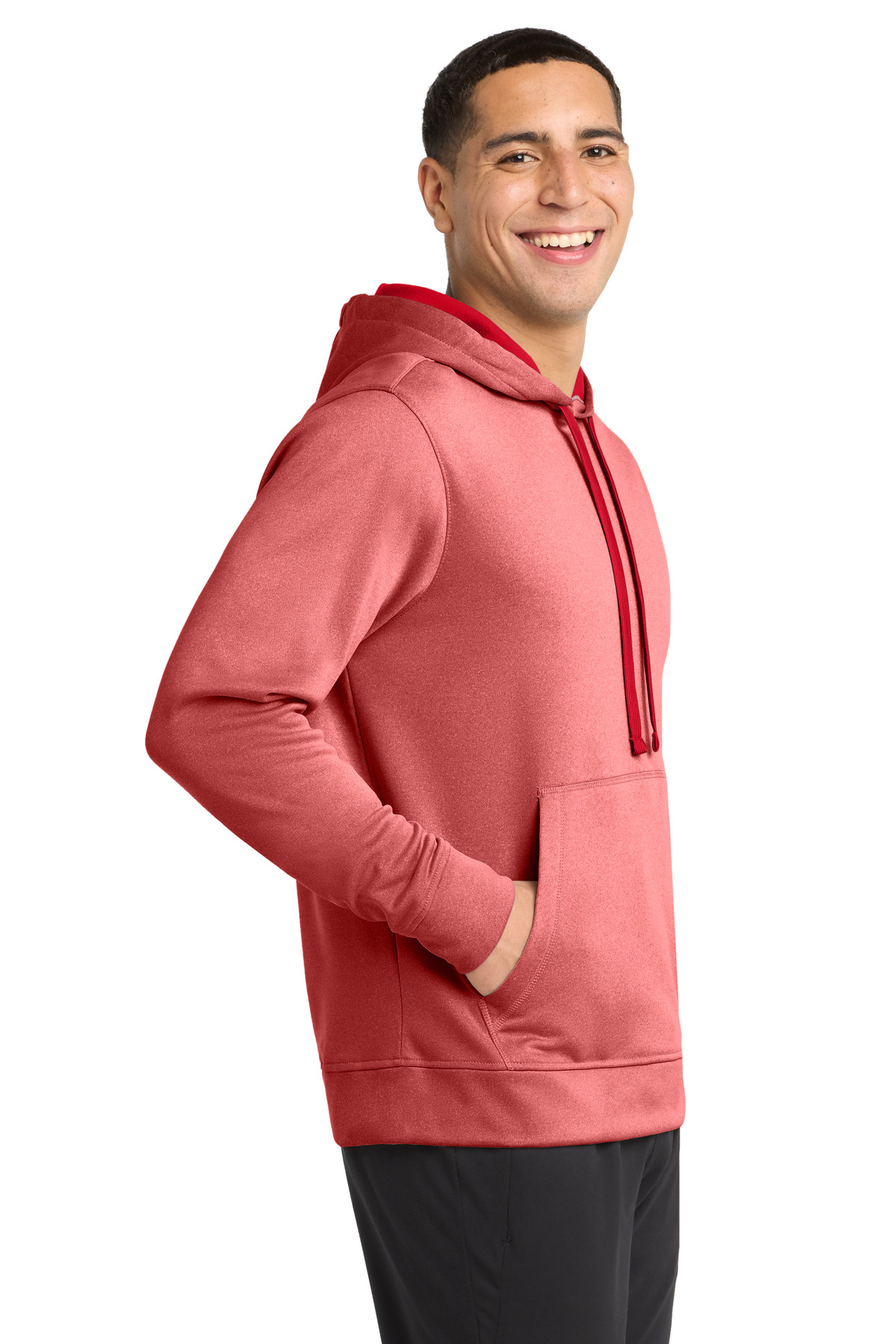 Sport-Tek PosiCharge Sport-Wick Heather Fleece Hooded Pullover. ST264, custom hoodie or sweatshirt with logo imprint 3