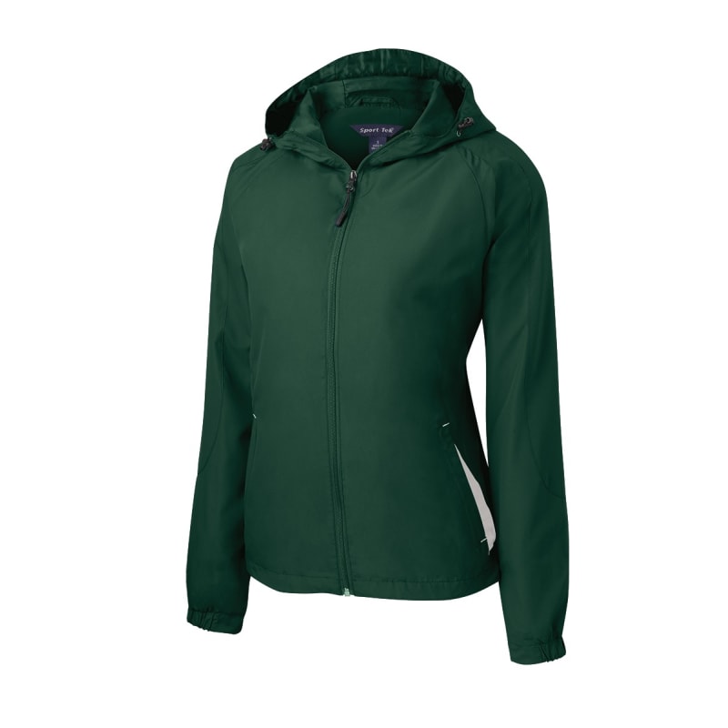 Sport-Tek Women's Colorblock Hooded Raglan Jacket. 15