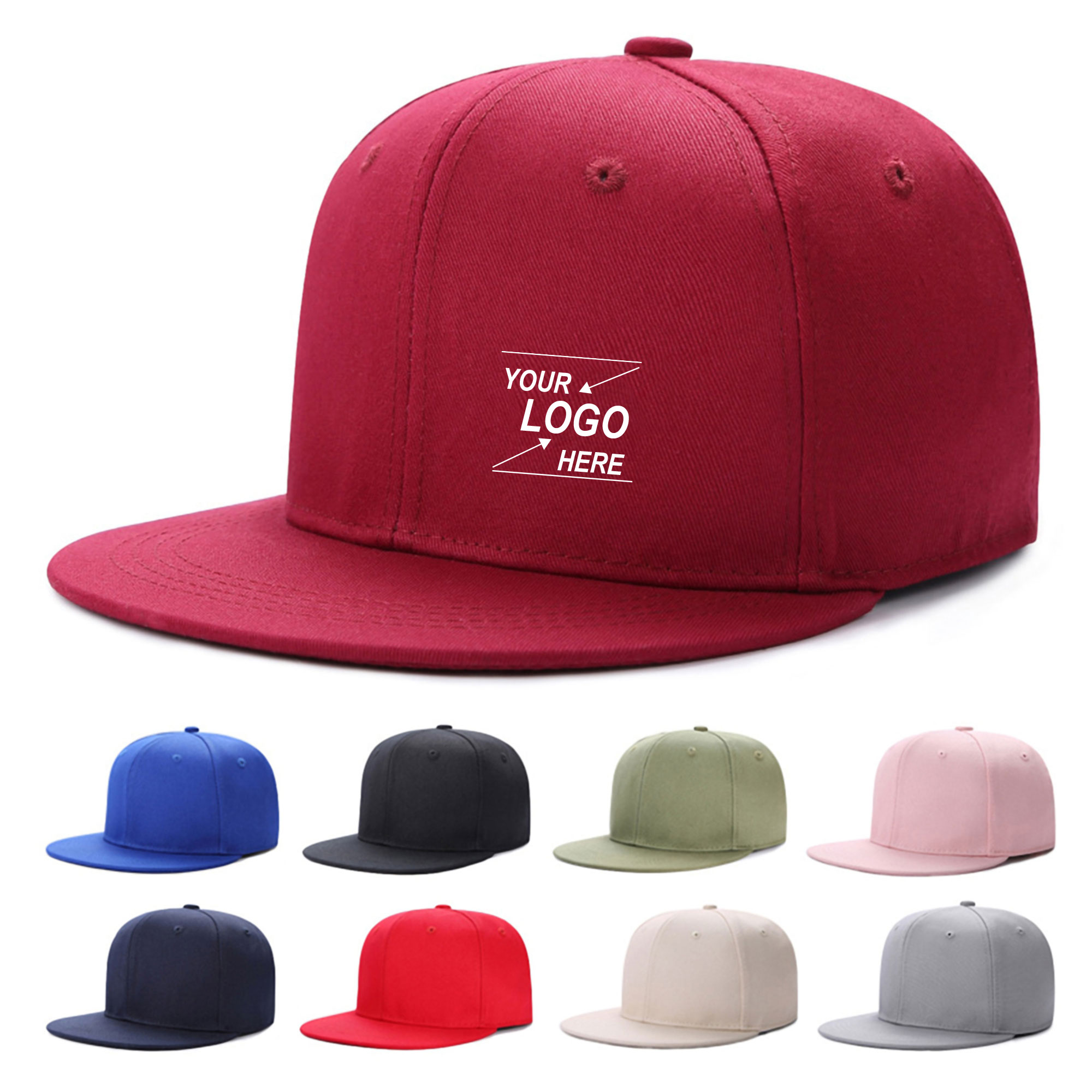 Flat Brim Snapback Cap 3