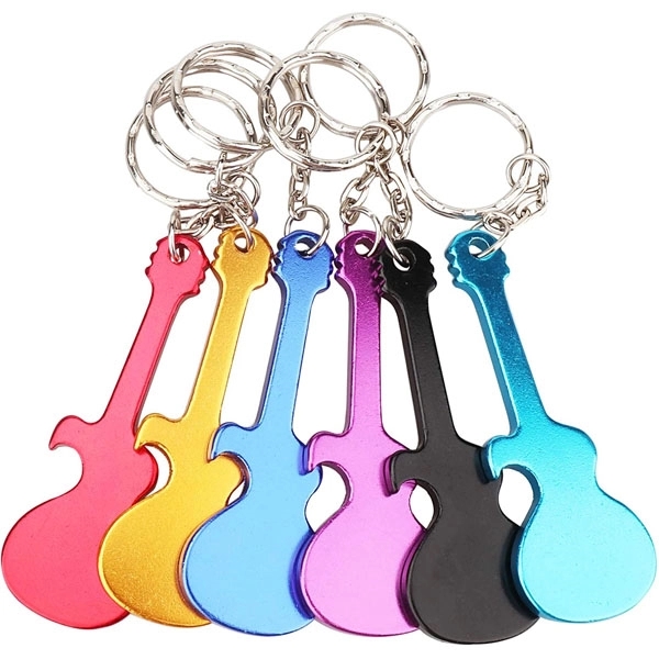 Guitar Shape Beer Bottle Opener Keychain 6
