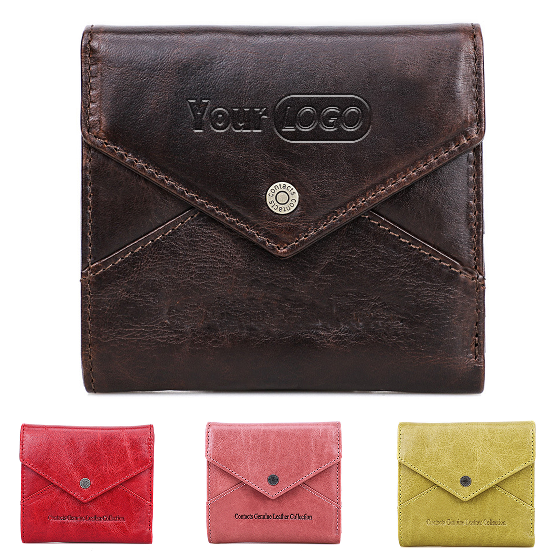 Leather RFID Small Magnetic Multiple positions Wallet Women 2