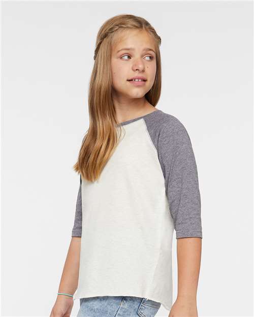 Youth Baseball Fine Jersey Three-Quarter Sleeve Tee - 6130 36