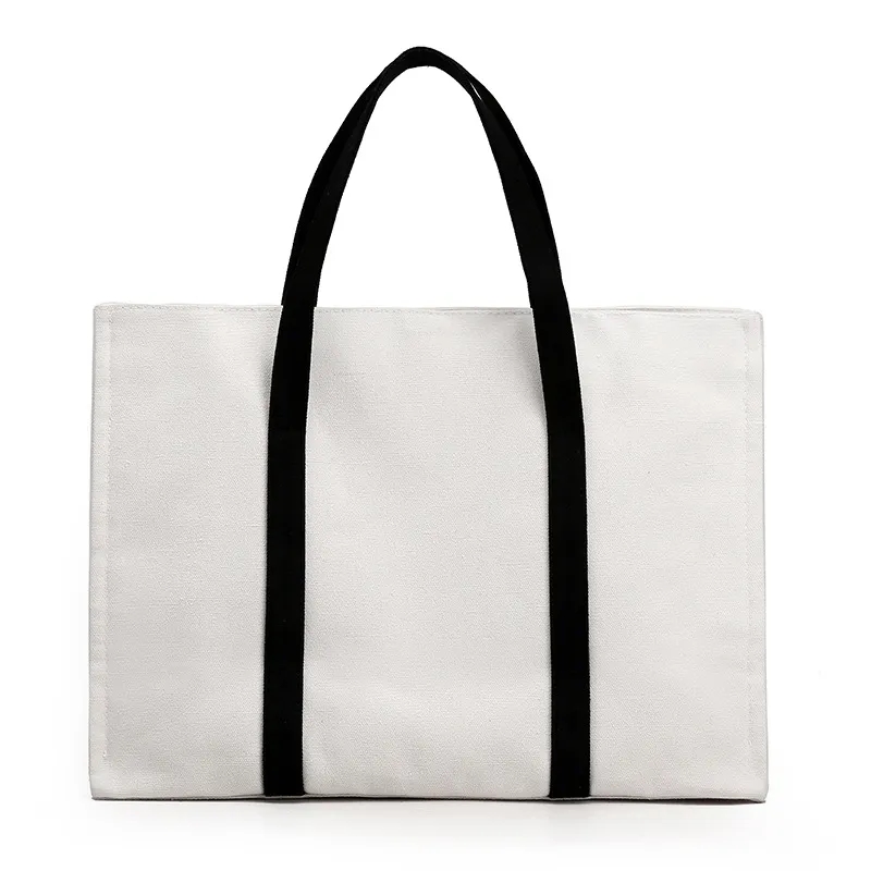 Stylish Canvas Tote Bag Top Zipper Closure 5