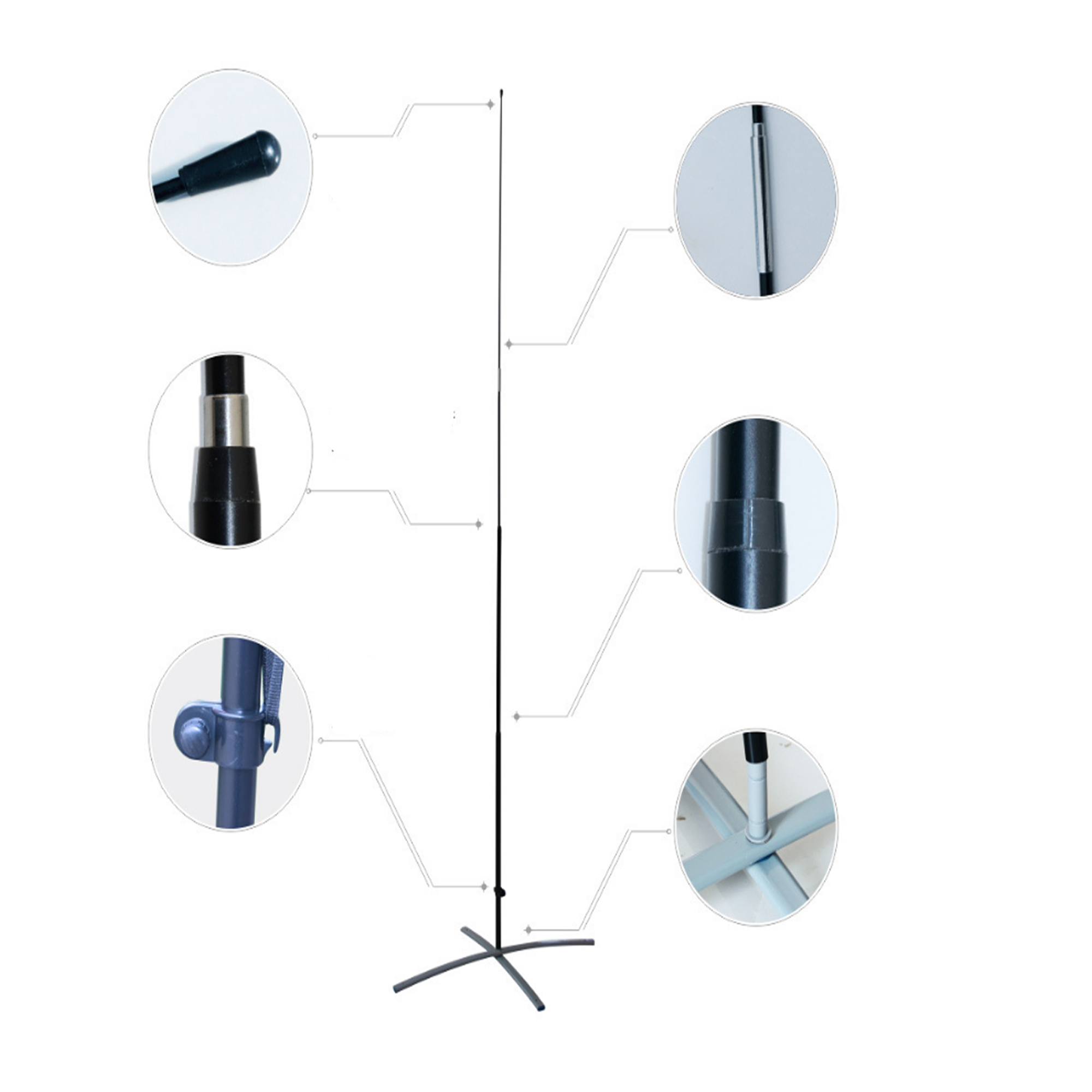 MOQ 2 PCS Durable 110 In High Beach Advertising Flag 2