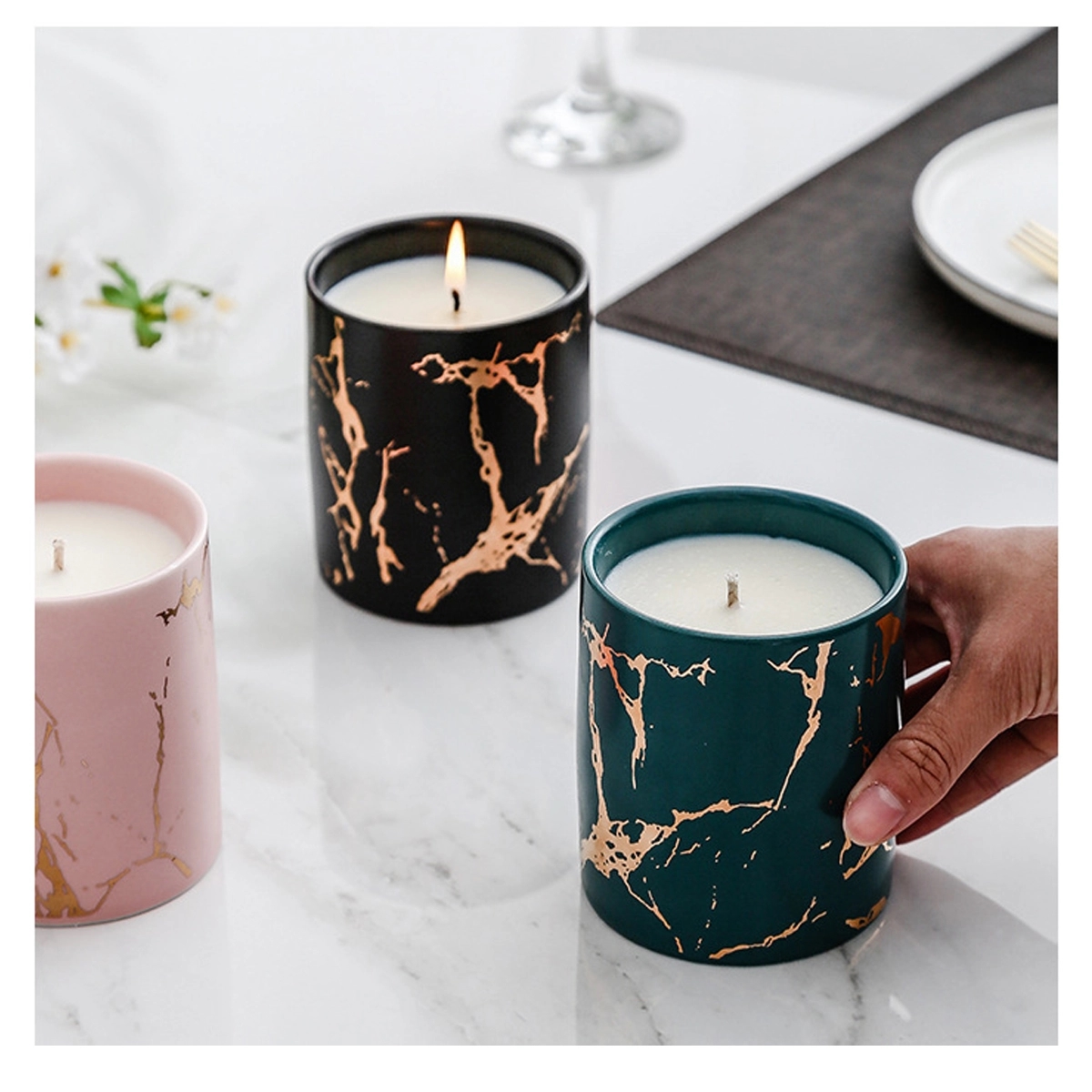 Marble Ceramic Aromatherapy Candle 2