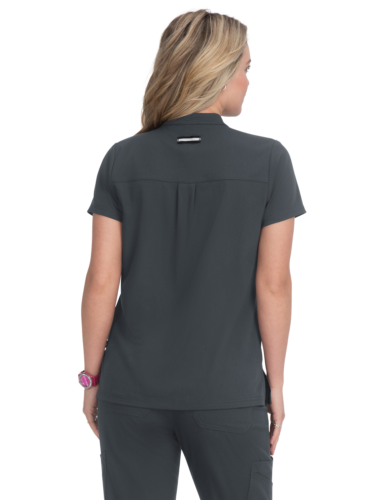 koi - Next Gen - Women's Four-Pocket Zipper-Neck Mandarin Collar Driven Top 16