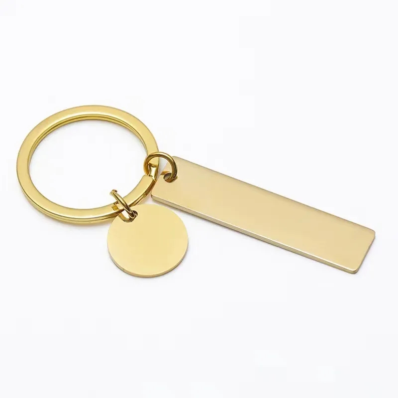 Customized rectangular hang tag keychain 2