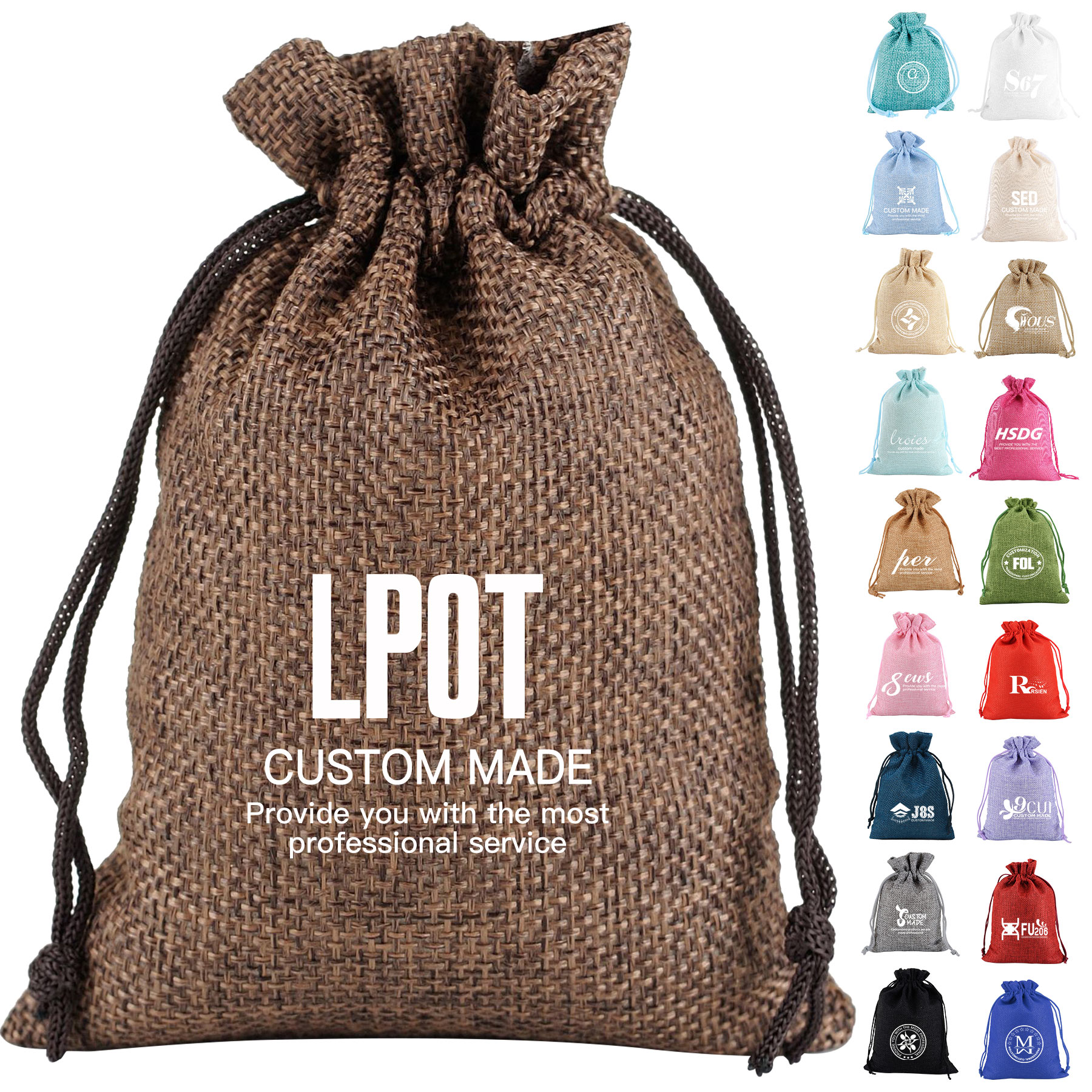 Burlap Drawstring Bag 8