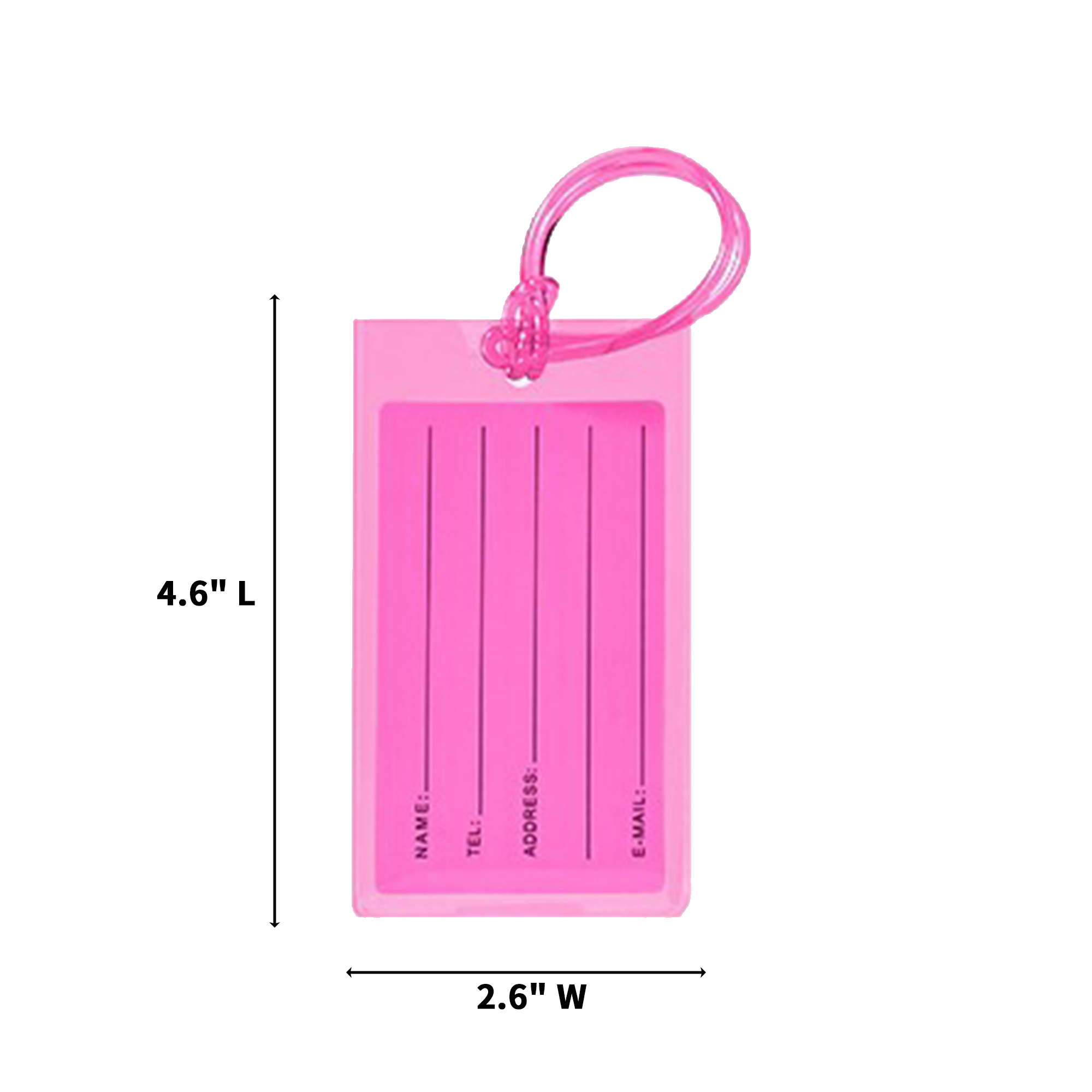 PVC Travel Identity Tag With Strap 4.6" x 2.6" 2