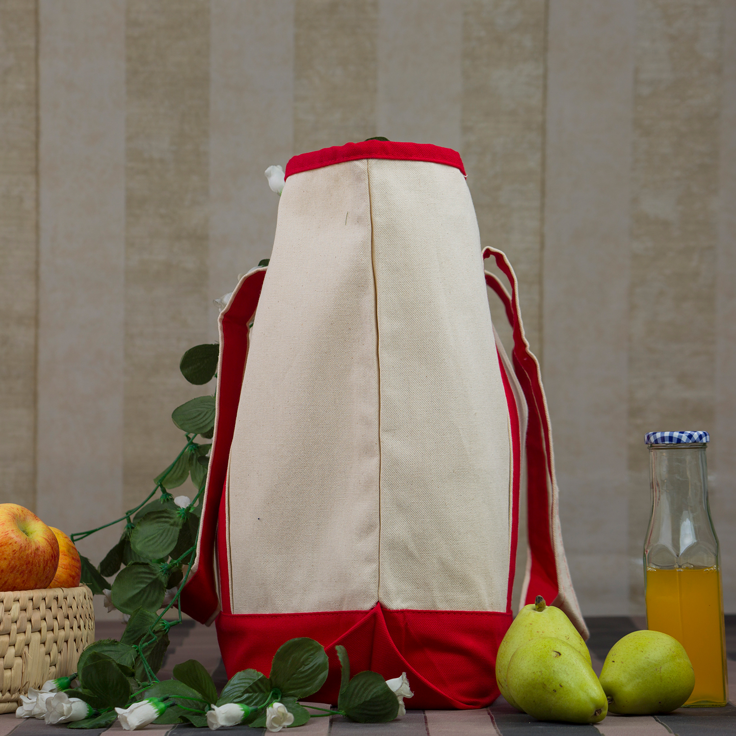 Large Cotton Canvas Zipper Deluxe Tote Bag USA Decorated (22" x 16"), custom tote bag with logo imprint 4