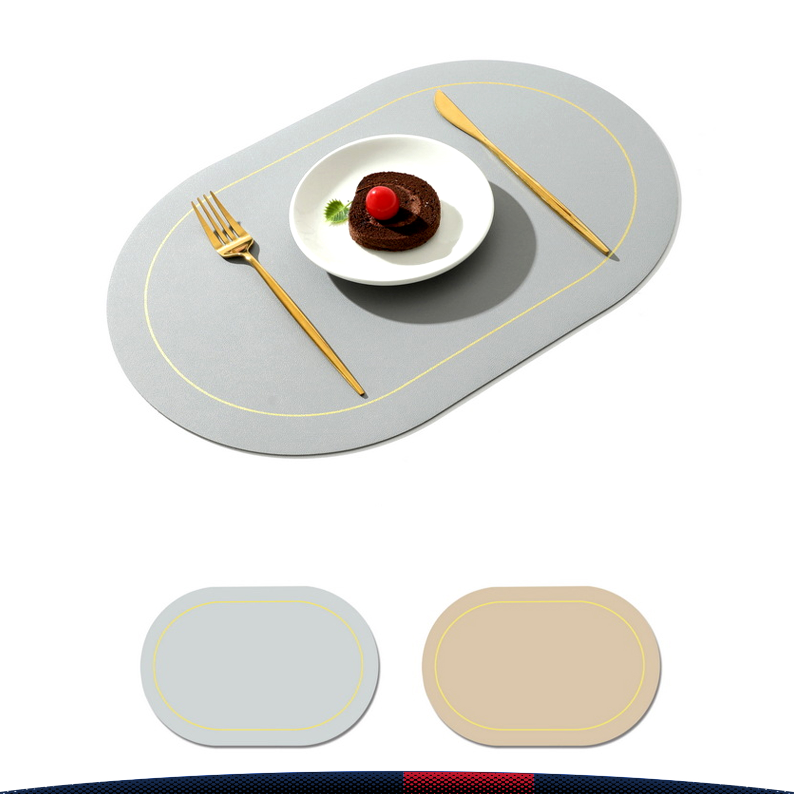Double colors PU Leather Placemat 1
