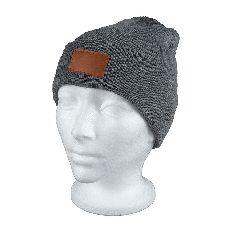 "TIBURON" Fashion and Performance Knit Cuffed Beanie with Patch 15