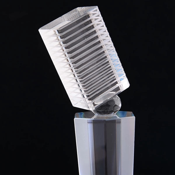 Crystal Music Microphone Trophy 8