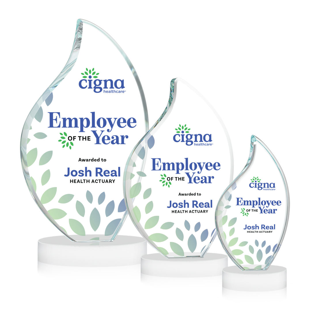 Odessy Flame VividPrint™ Award on Alberton Base - White