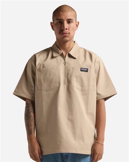 Unisex Quarter-Zip Short Sleeve Work Shirt - SHQZWS 14