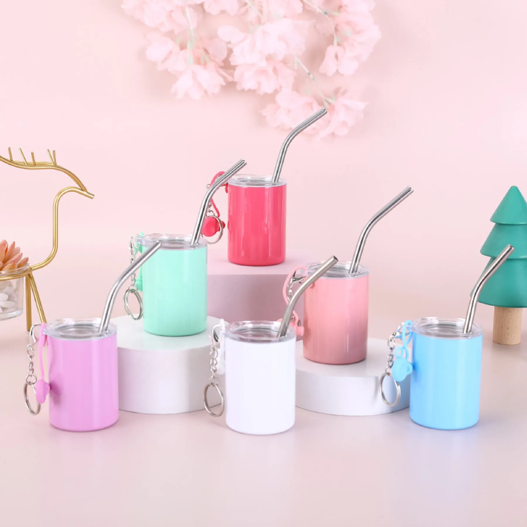 Double Wall 3 oz Metal Mini Tumbler with Straw Lid 7