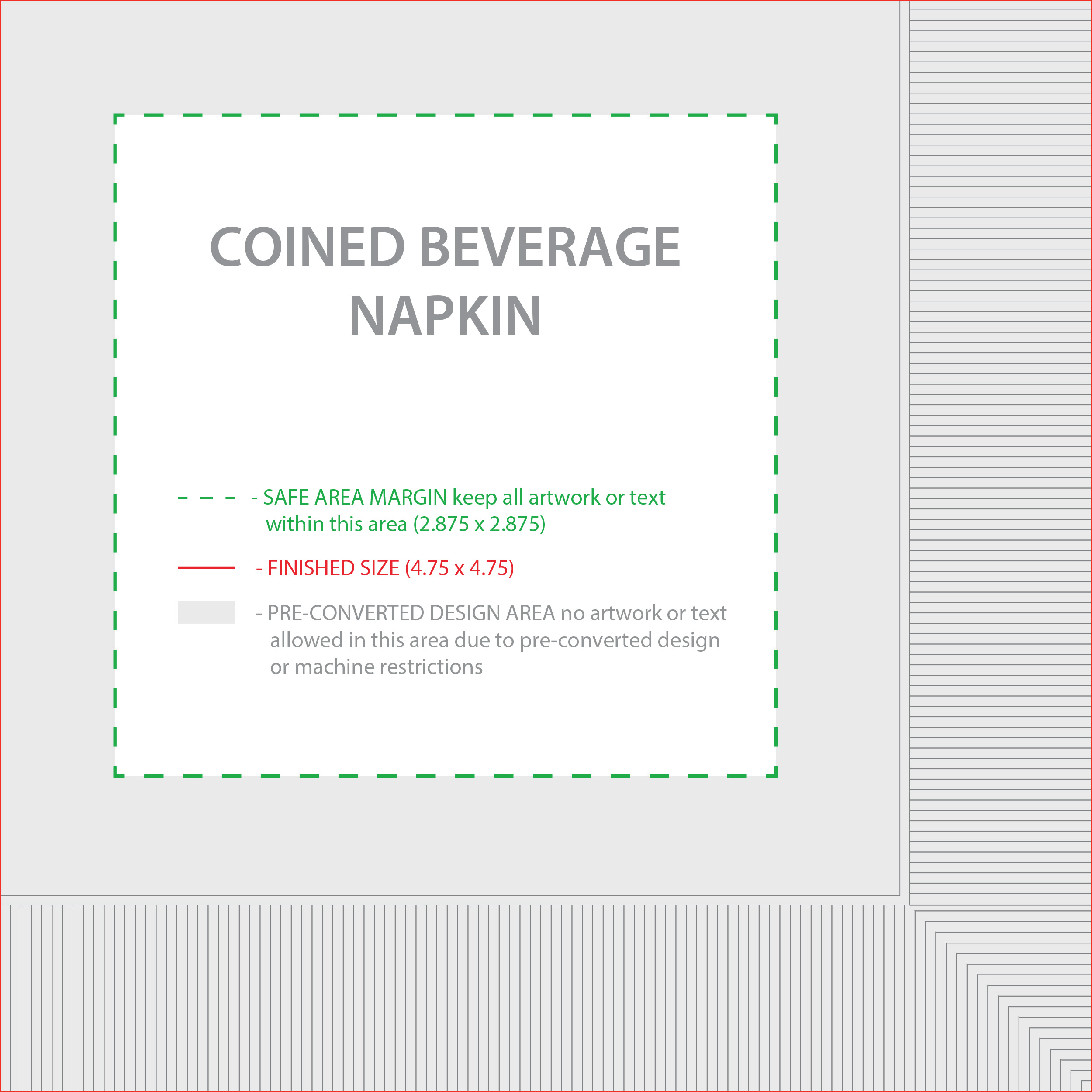 Beverage Napkin w/Coined Edge (White) 1