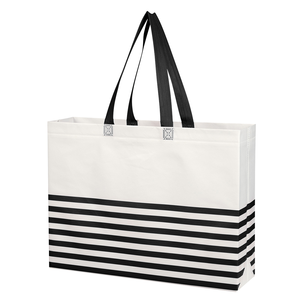 Non-Woven Horizontal Stripe Tote Bag 4