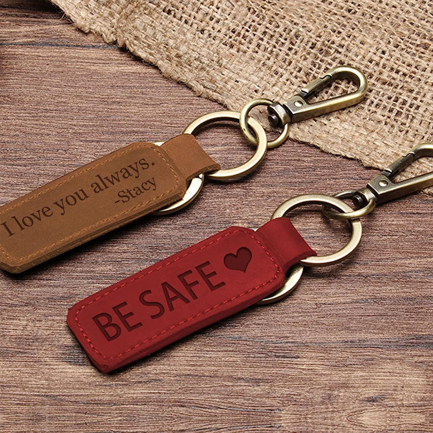 Genuine Leather Tag Keychain 4