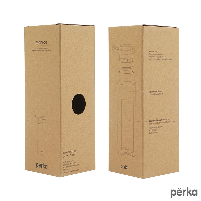 Perka® Monroe 24 oz. Double Wall Recycled Stainless Steel Water Bottle 13