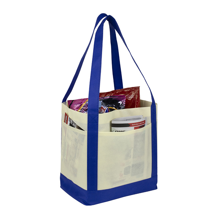 18"W x 12"H x 7" Gusset - "THE CRUISER" Faux Canvas 3-Pocket Value Tote 15