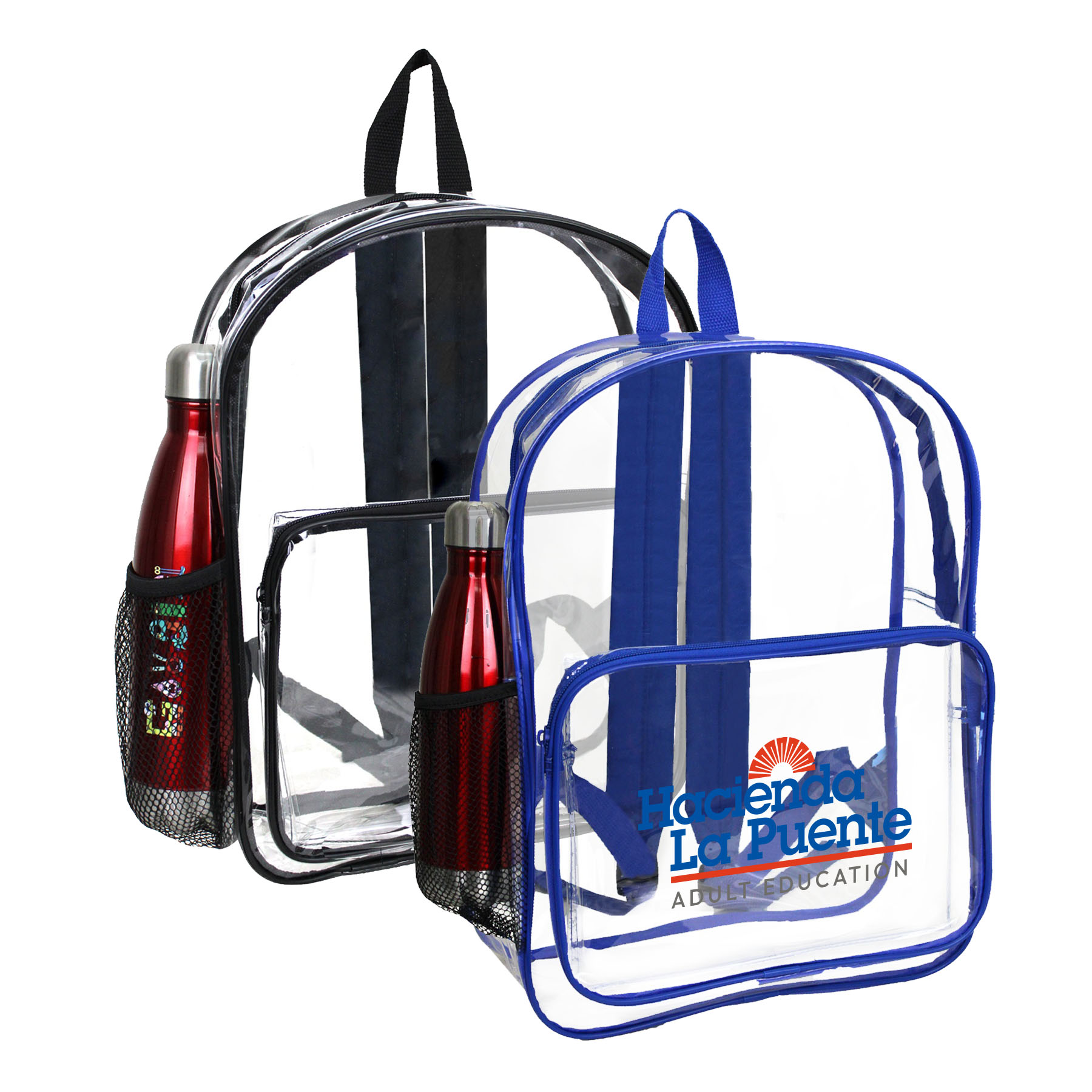 16" Heavy Duty Clear Security Side Mesh Pocket Backpack 3