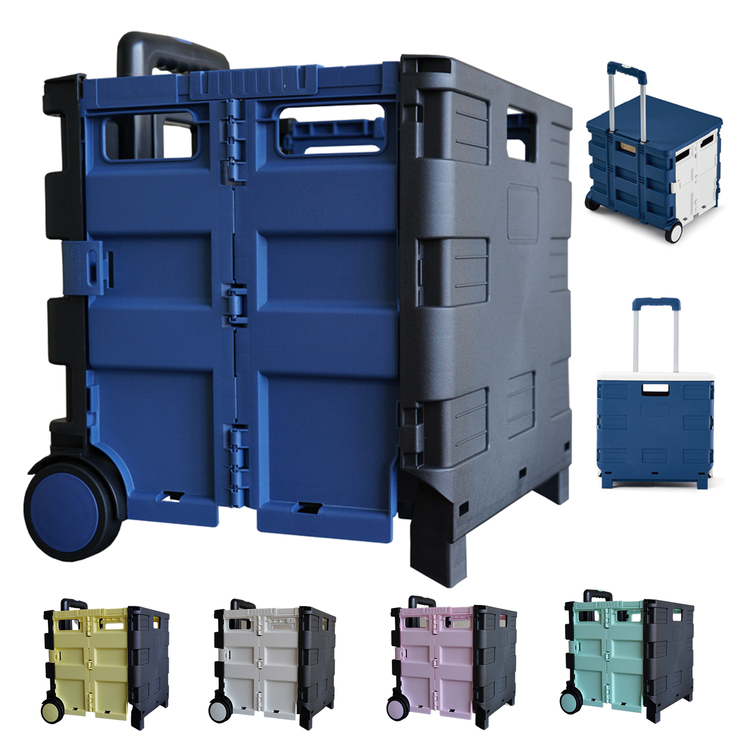 45L Mobile Folding Cart With Lid 3