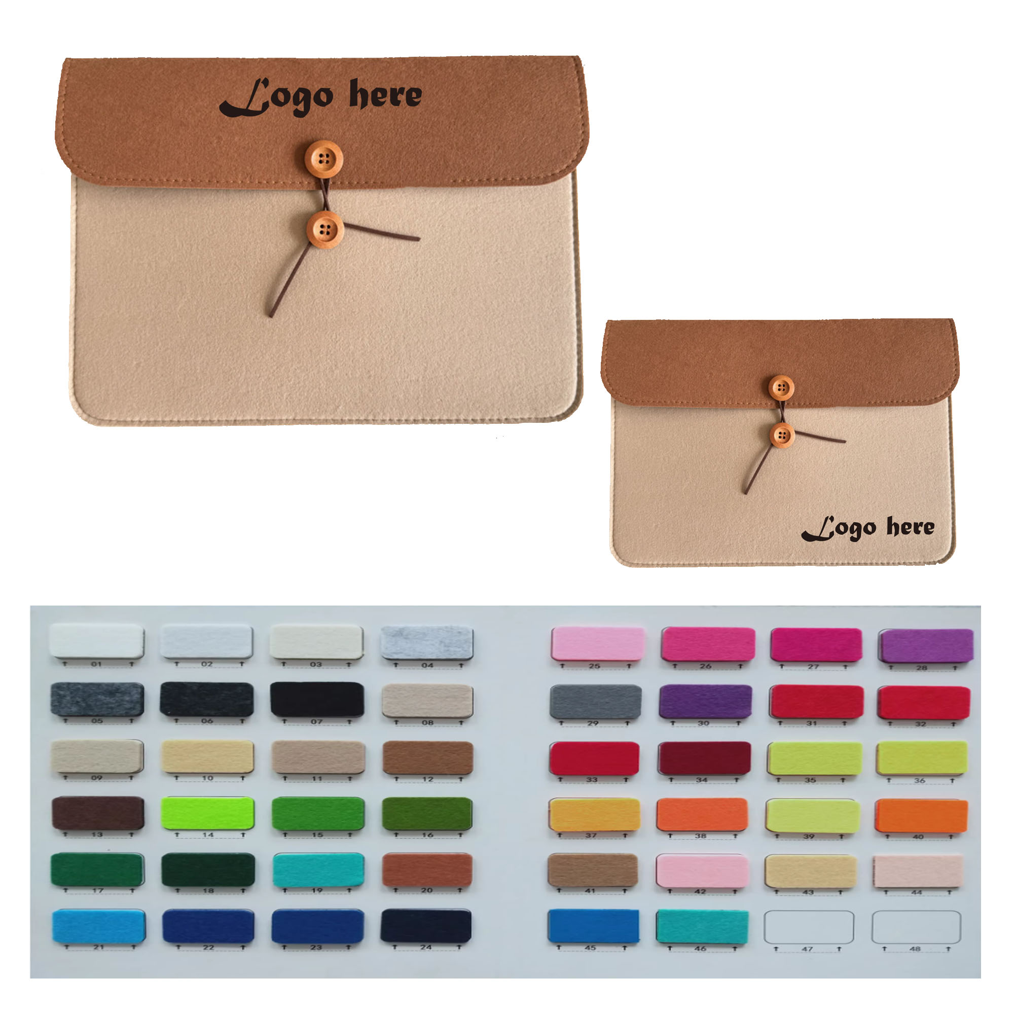 MOQ100 Felt Button Storage Bag 3