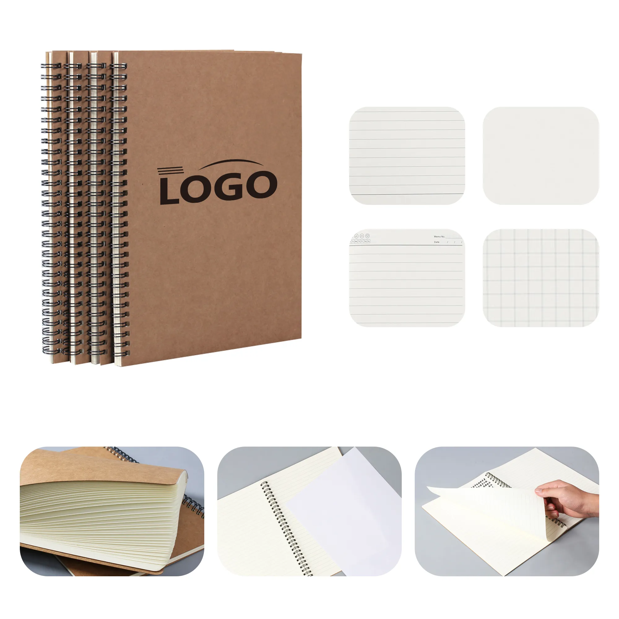 A5 Business Office Kraft Cover Spiral Notebook