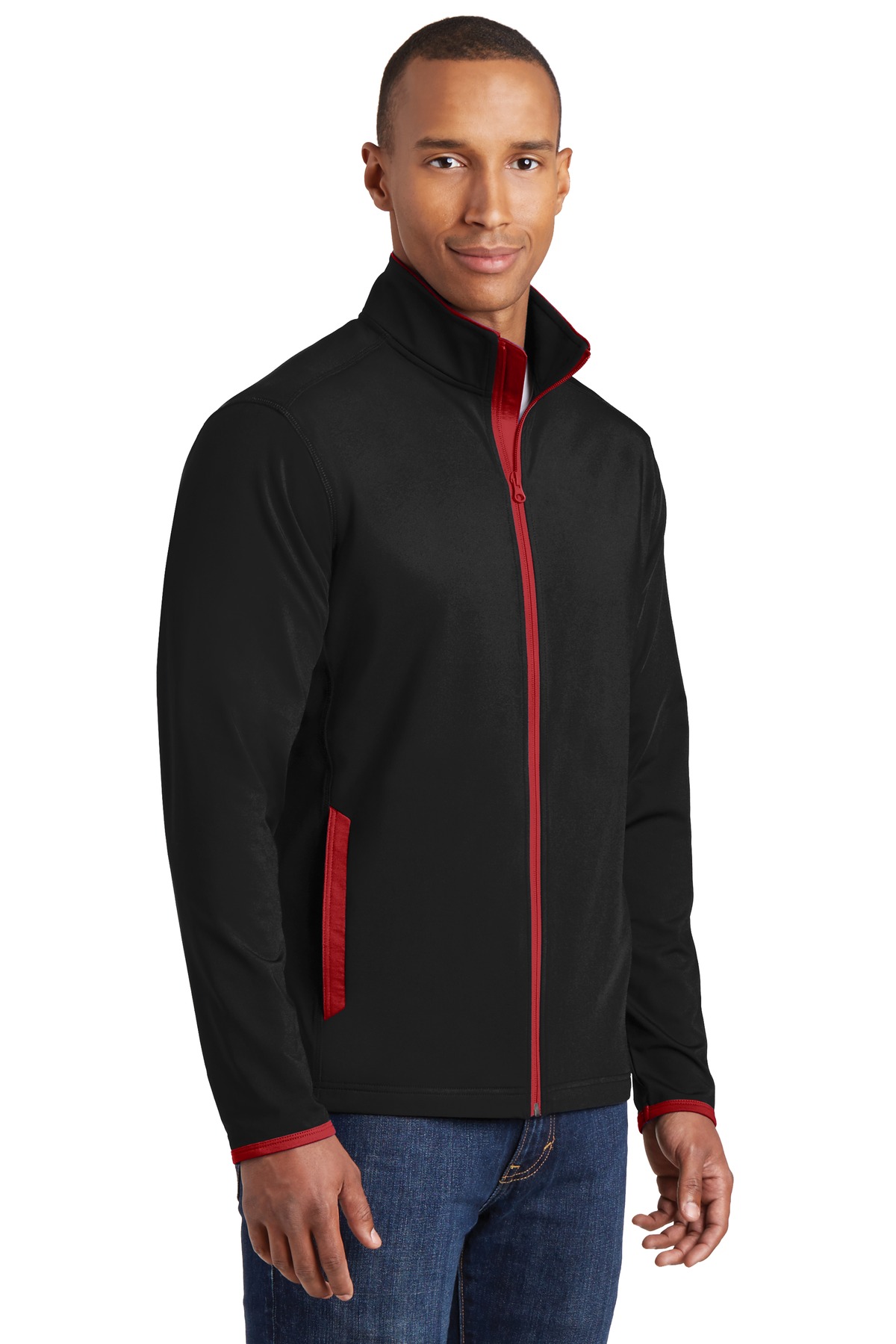 Sport-Tek Sport-Wick Stretch Contrast Full-Zip Jacket. ST853 34