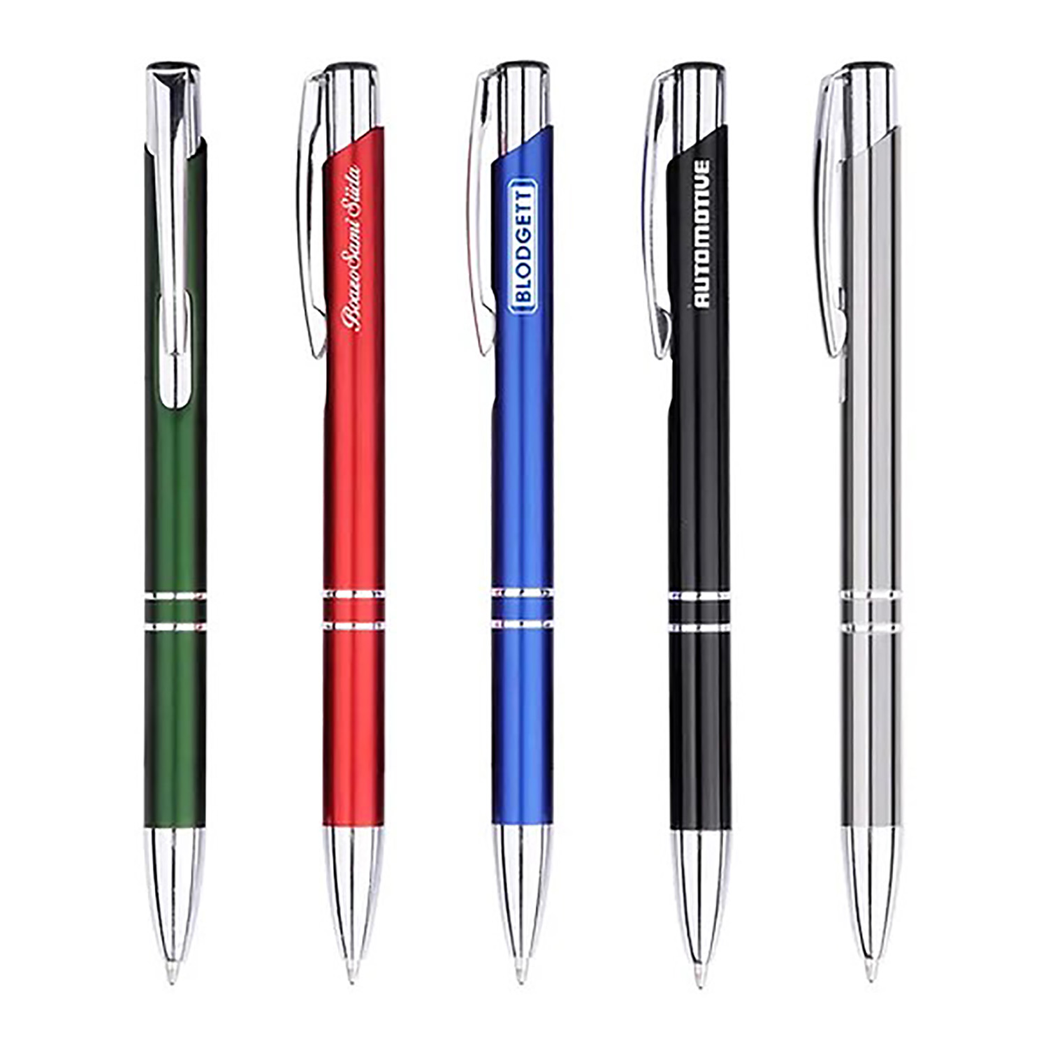 Aura Metal Push Action Ballpoint Pen w/ Chrome Accent