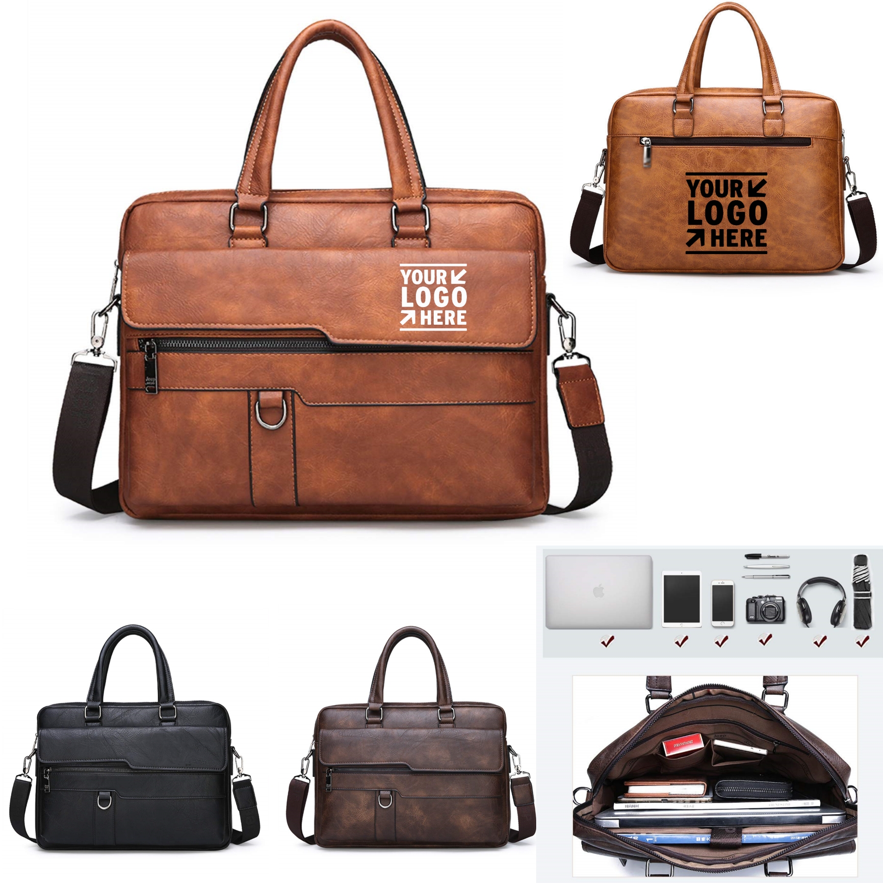 Business Leather Laptop Bag Briefcase 2