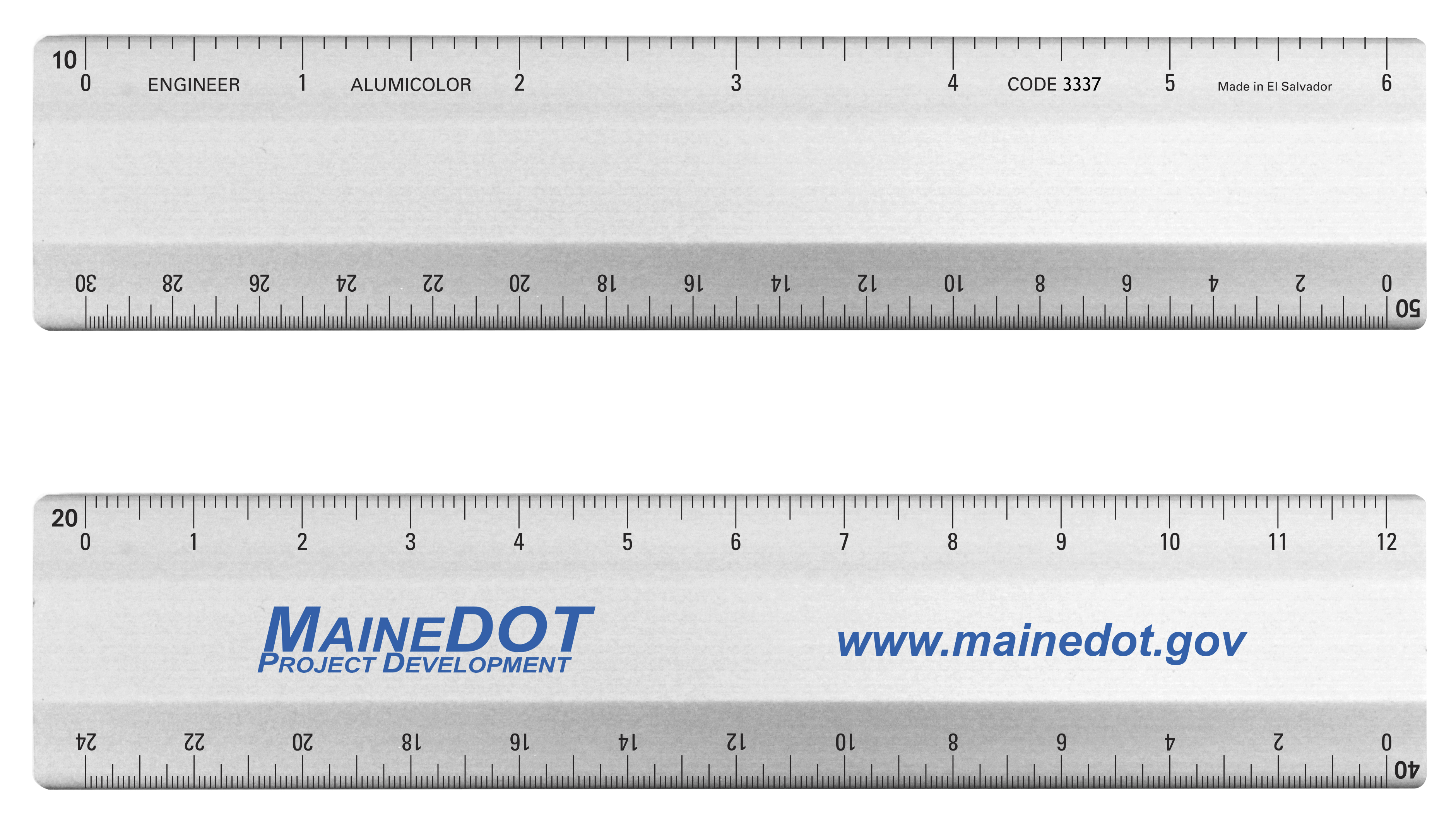 6" 4-Bevel Civil Engineer Scale v2, custom ruler with logo imprint 7