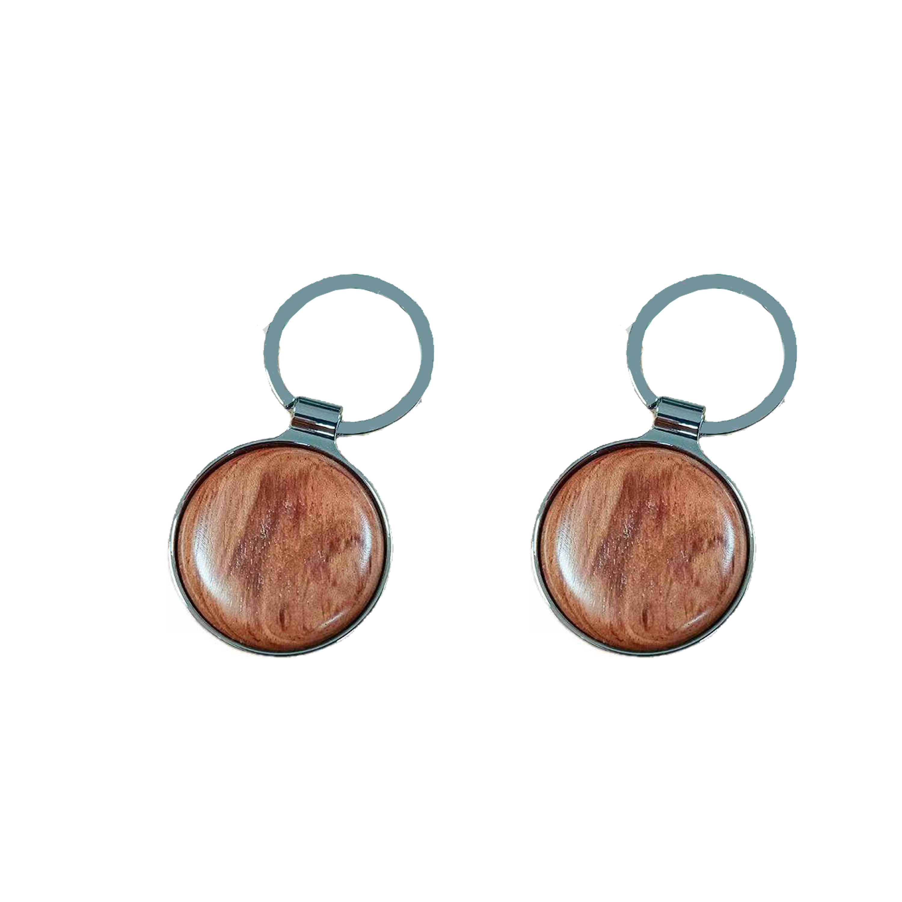 Round Wood Car Key Chain 2
