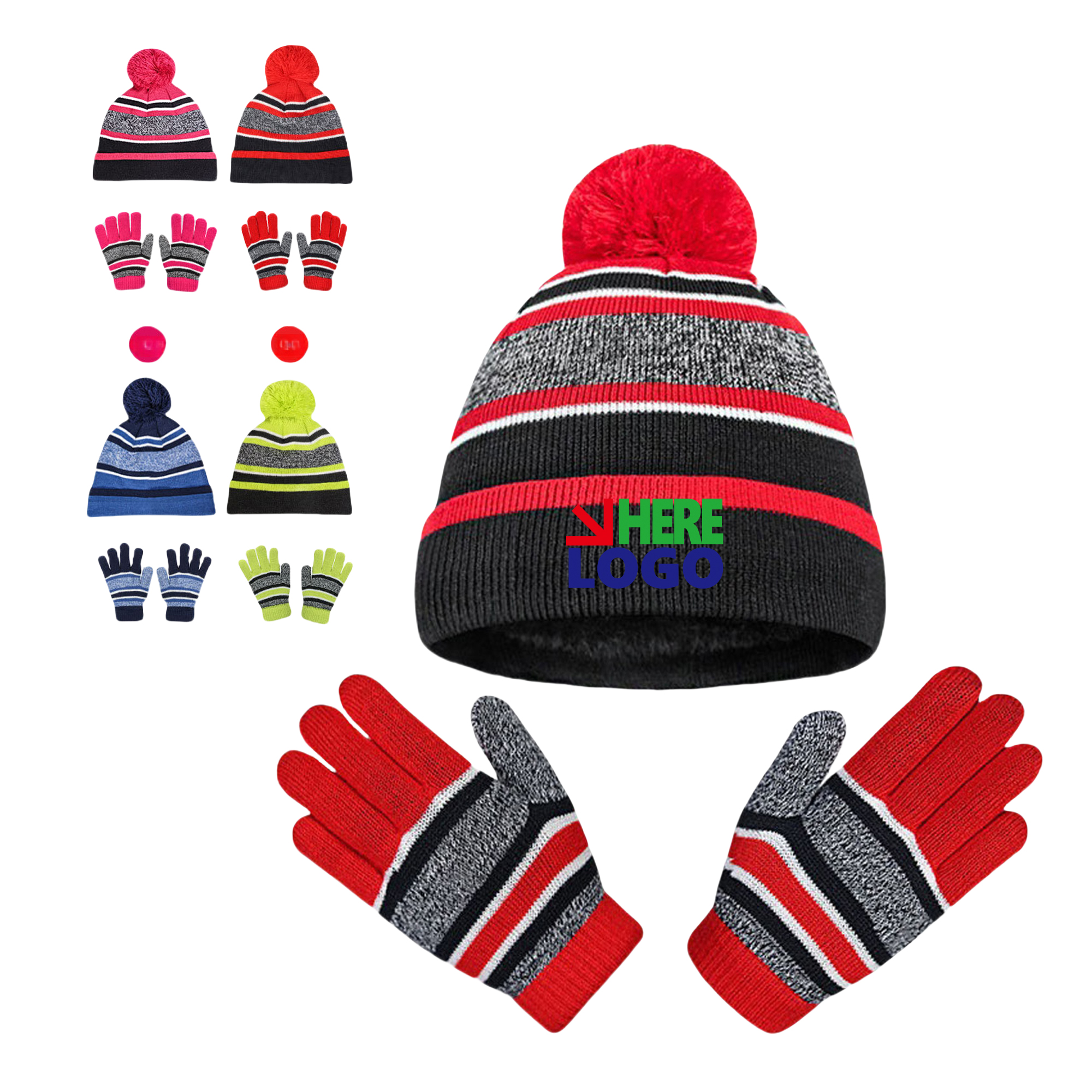 Kids Winter Cashmere Warm Knitted Gloves And Hats 2