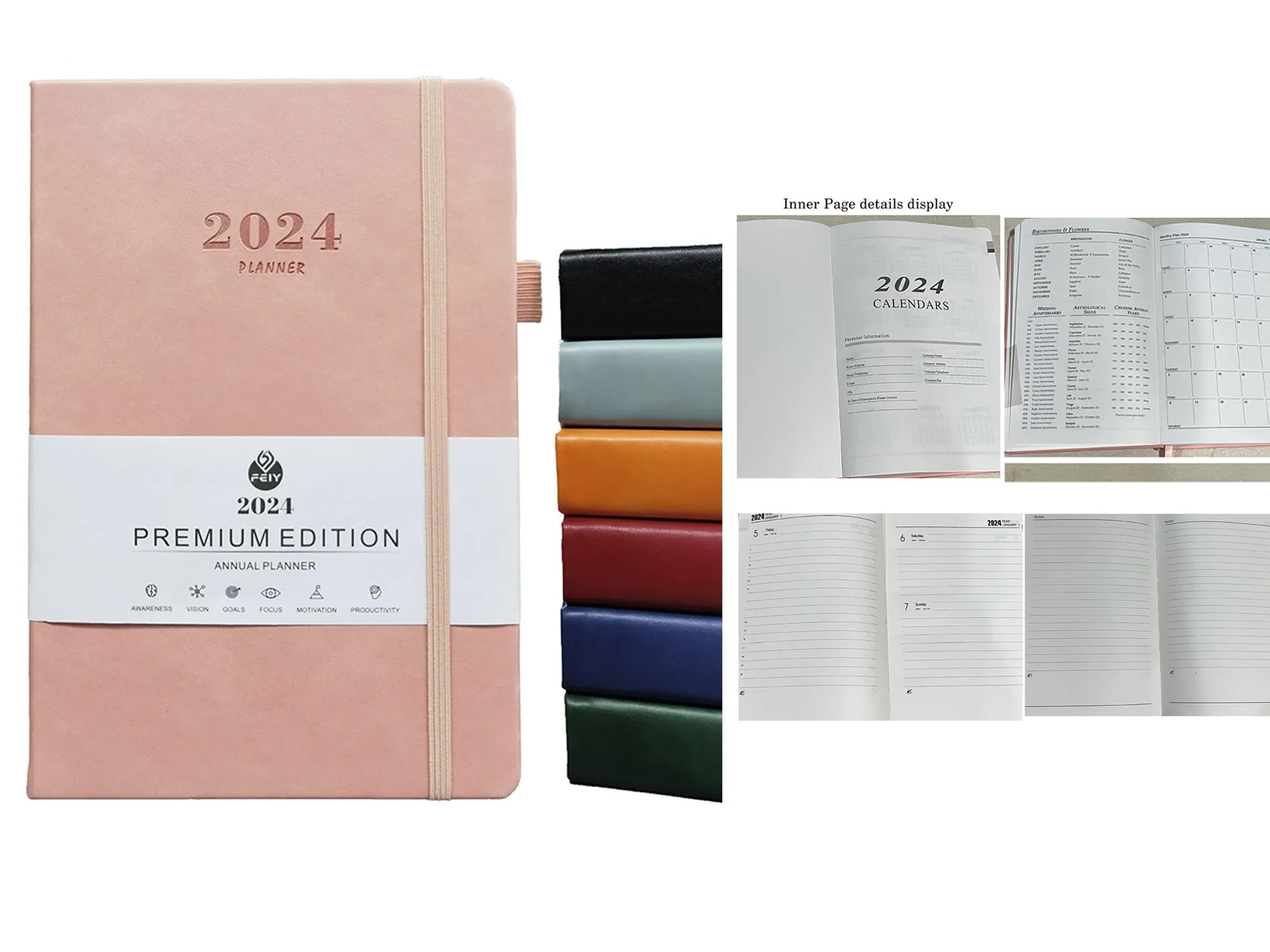 2026 A5 PU Cover Weekly Monthly Planner Notebook 1