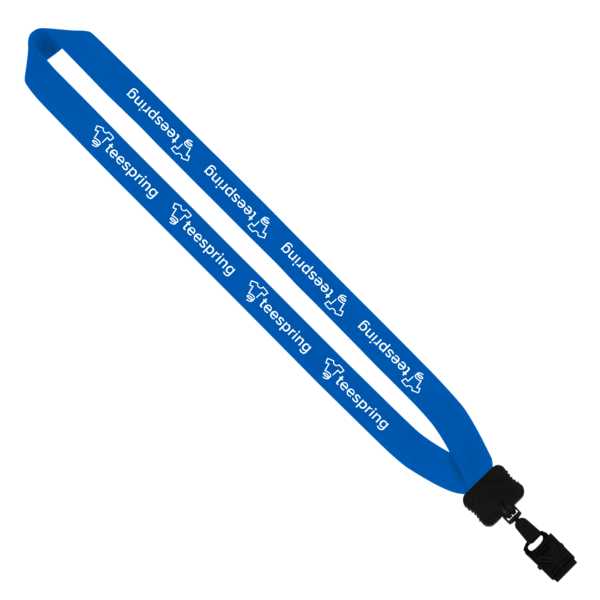 1" Cotton Lanyard with Plastic Clamshell & O-Ring 188
