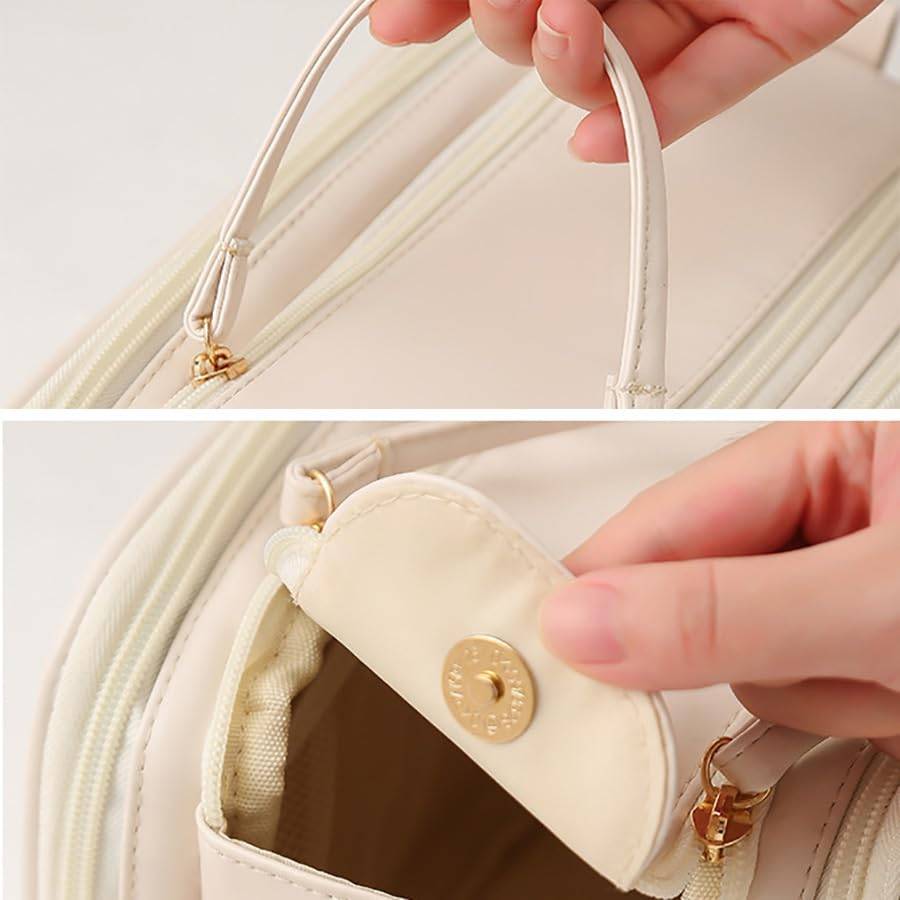 Large PU Leather Waterproof Toiletry Makeup Bag 14