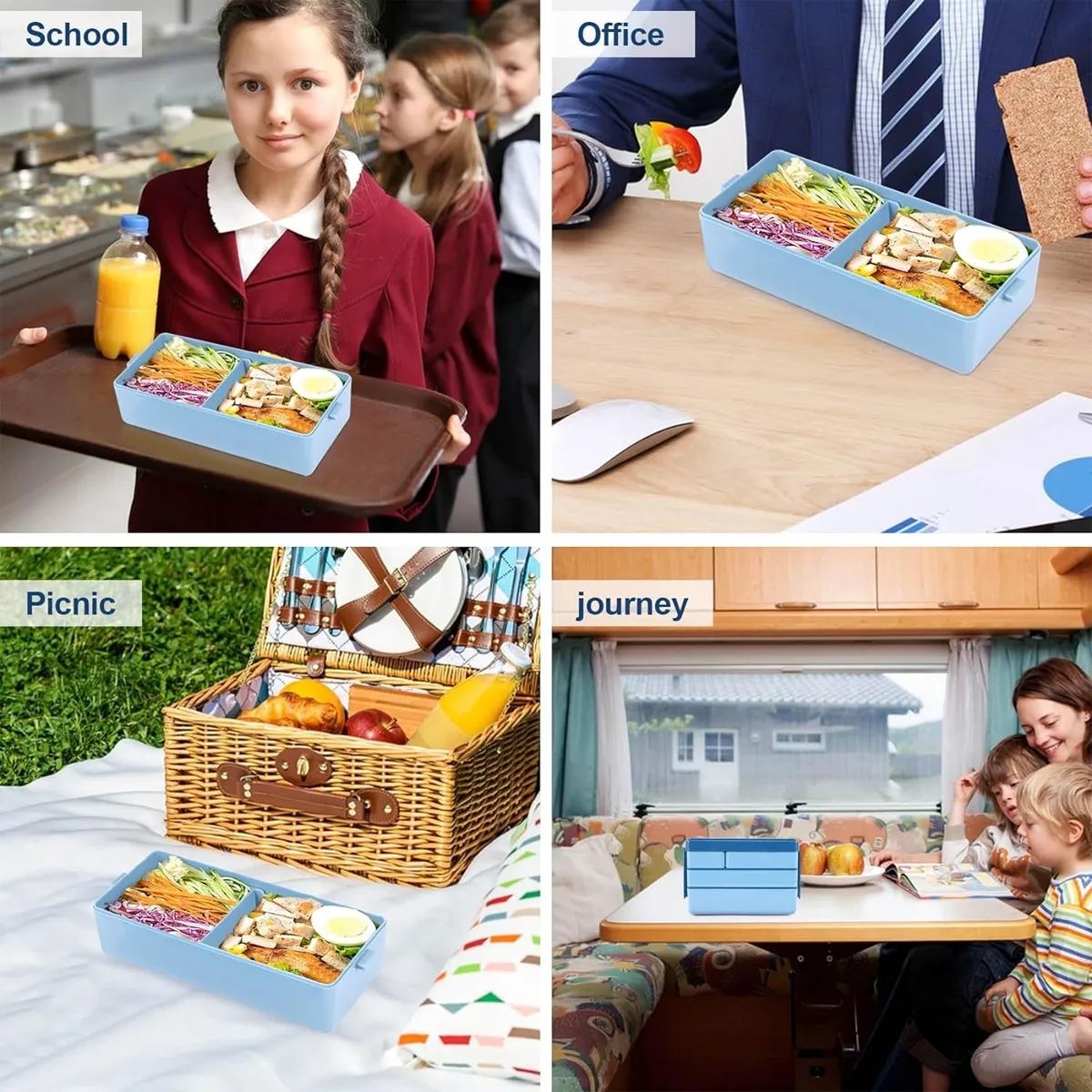 3 Compartment Stackable Bento Lunch Box 1