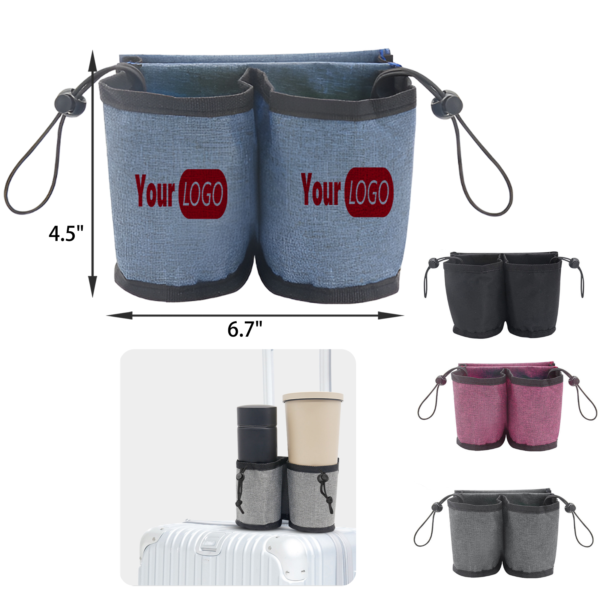 MOQ 50 PCS Versatile Luggage Cup Holder 2