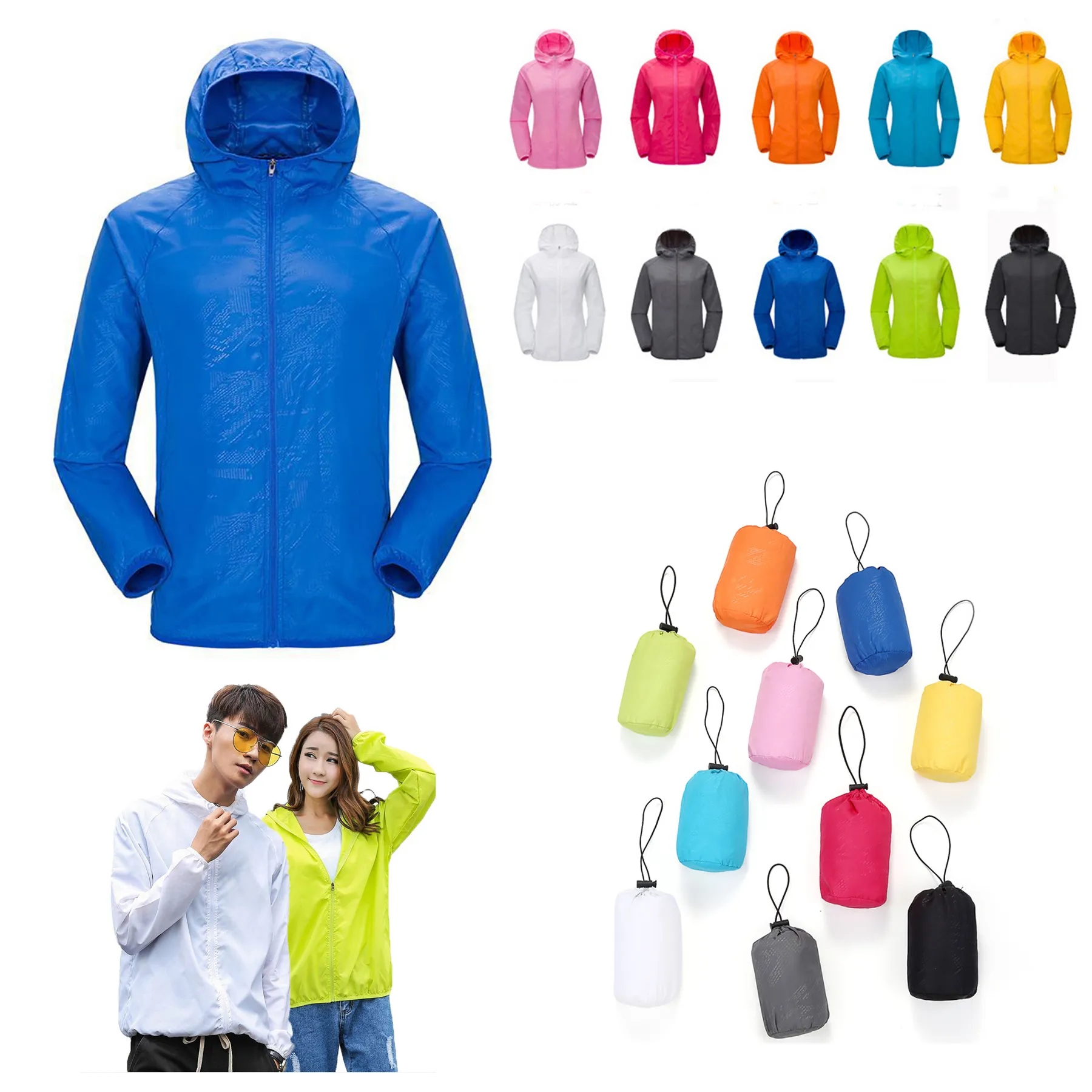 Lightweight Sun Protective Hoodie Coats With Portable Pouch 1