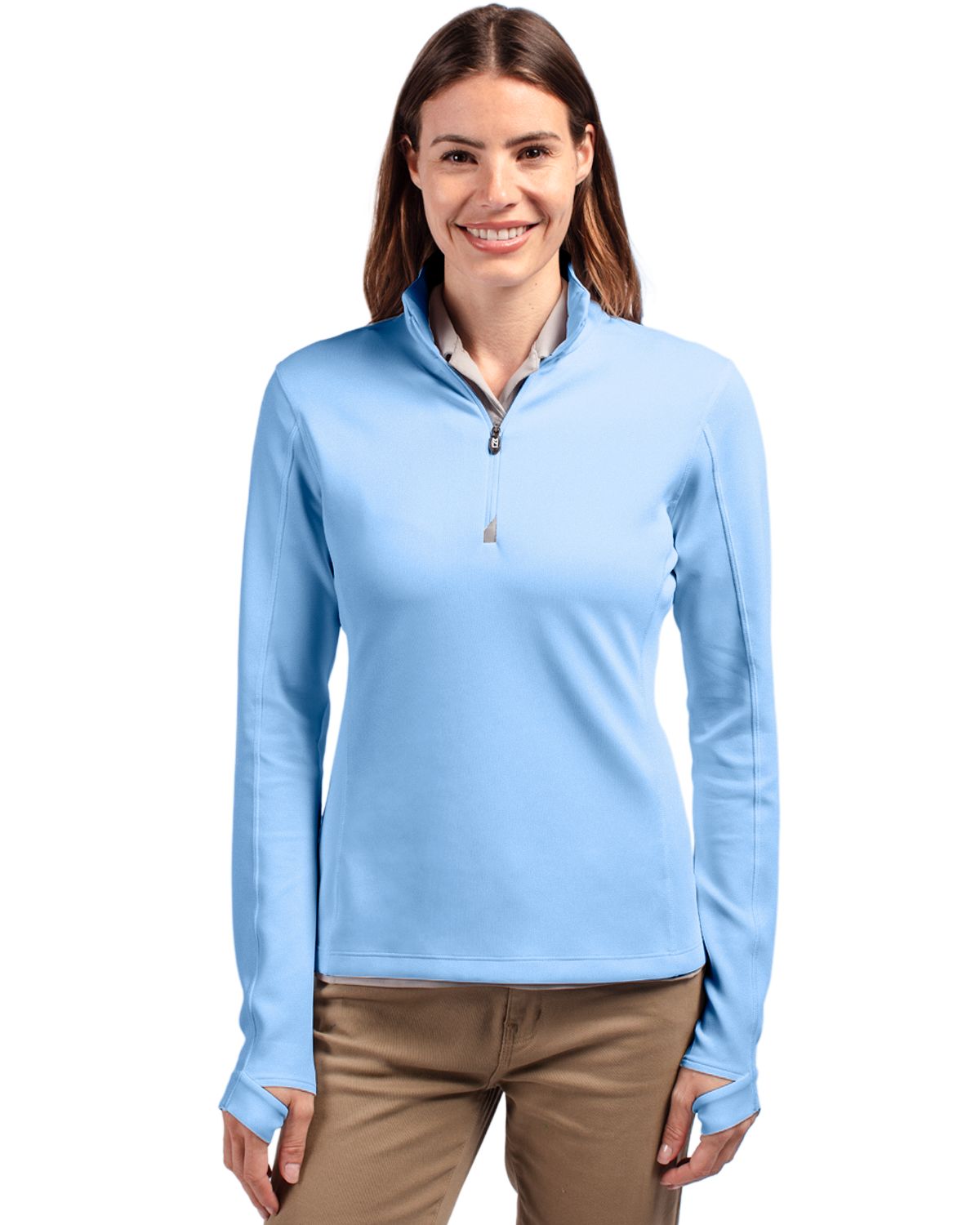 Cutter & Buck Traverse Recycled Smooth Stretch Womens Quarter Zip Pullover 83