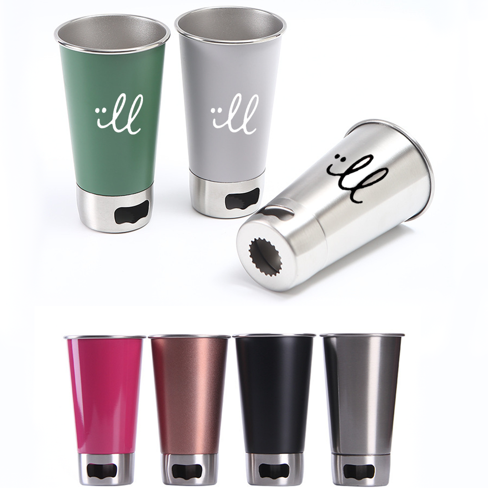 Stainless Steel Beer Cup With Opener 7
