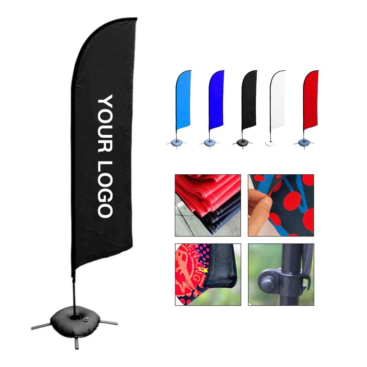 11ft Feather Flag Kit with Water Bag and Bracket 2