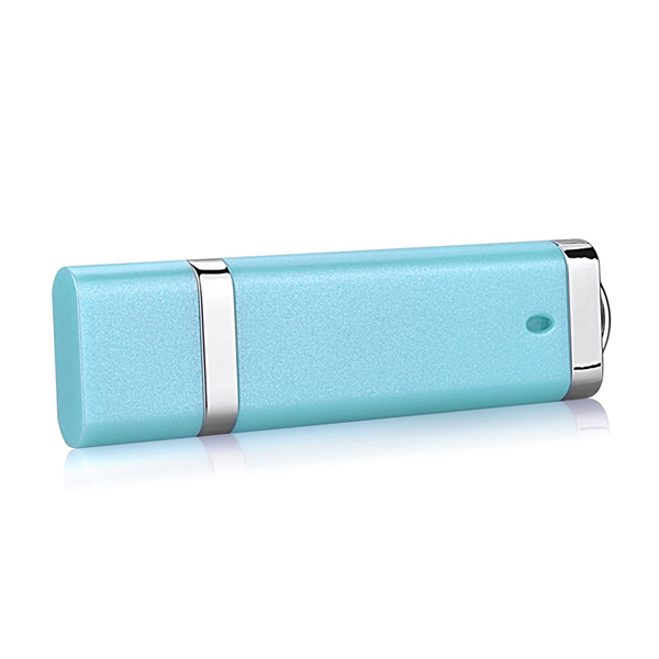 Rectangle Plastic USB Drive w/ Silver Trim 5