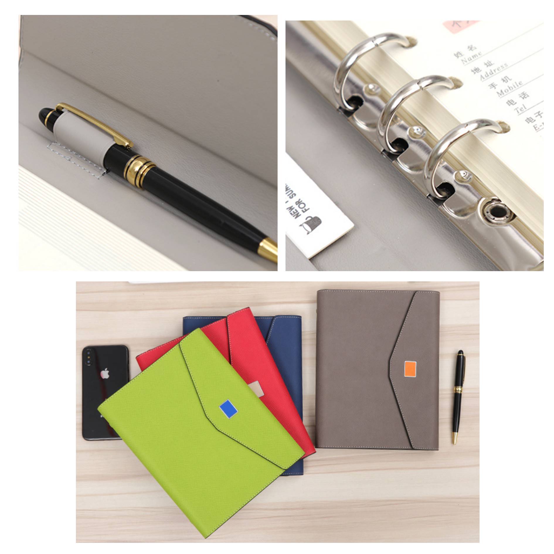 Magnetic Buckle Notebook With Pen Business Set 3