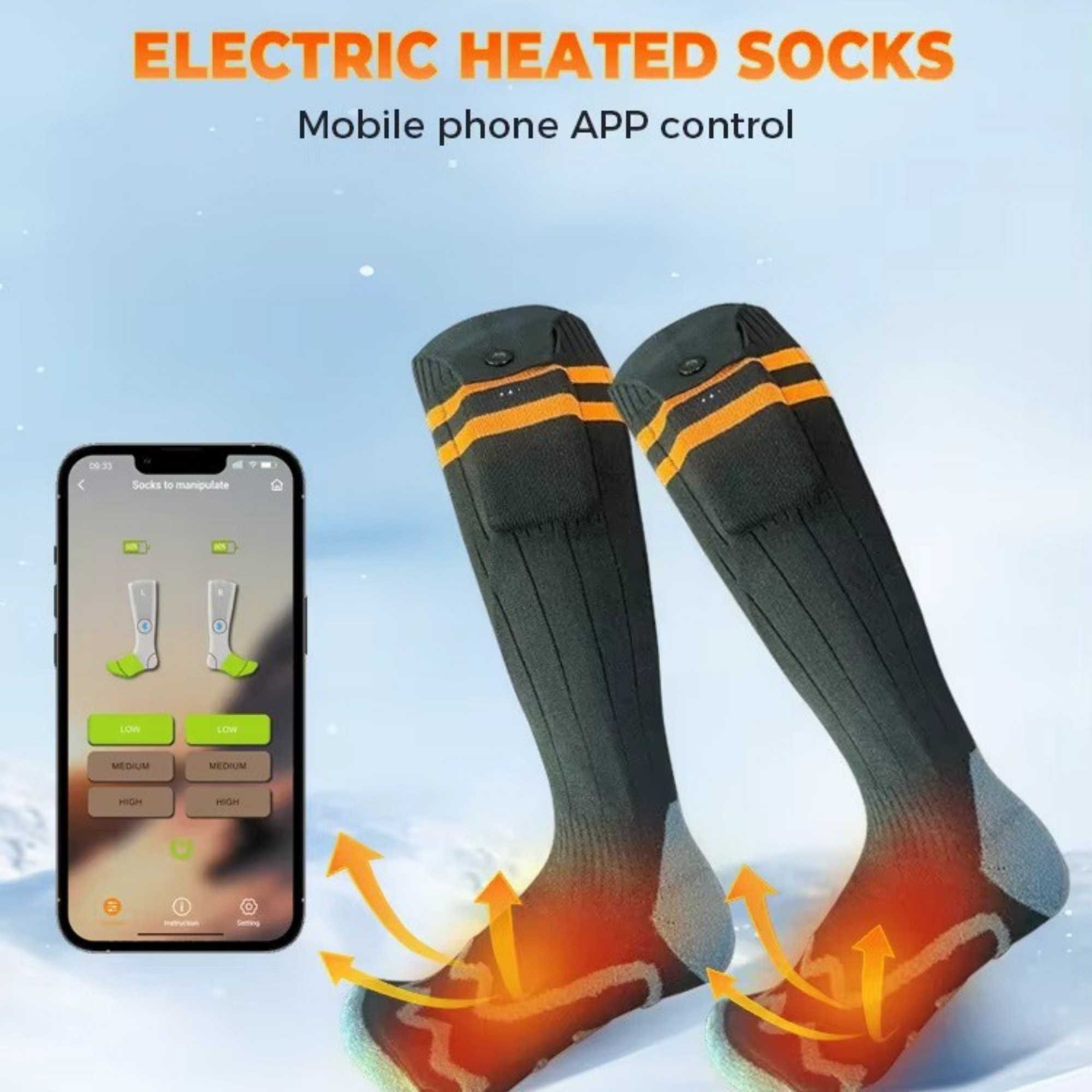 Rechargeable Battery Heating Socks 3