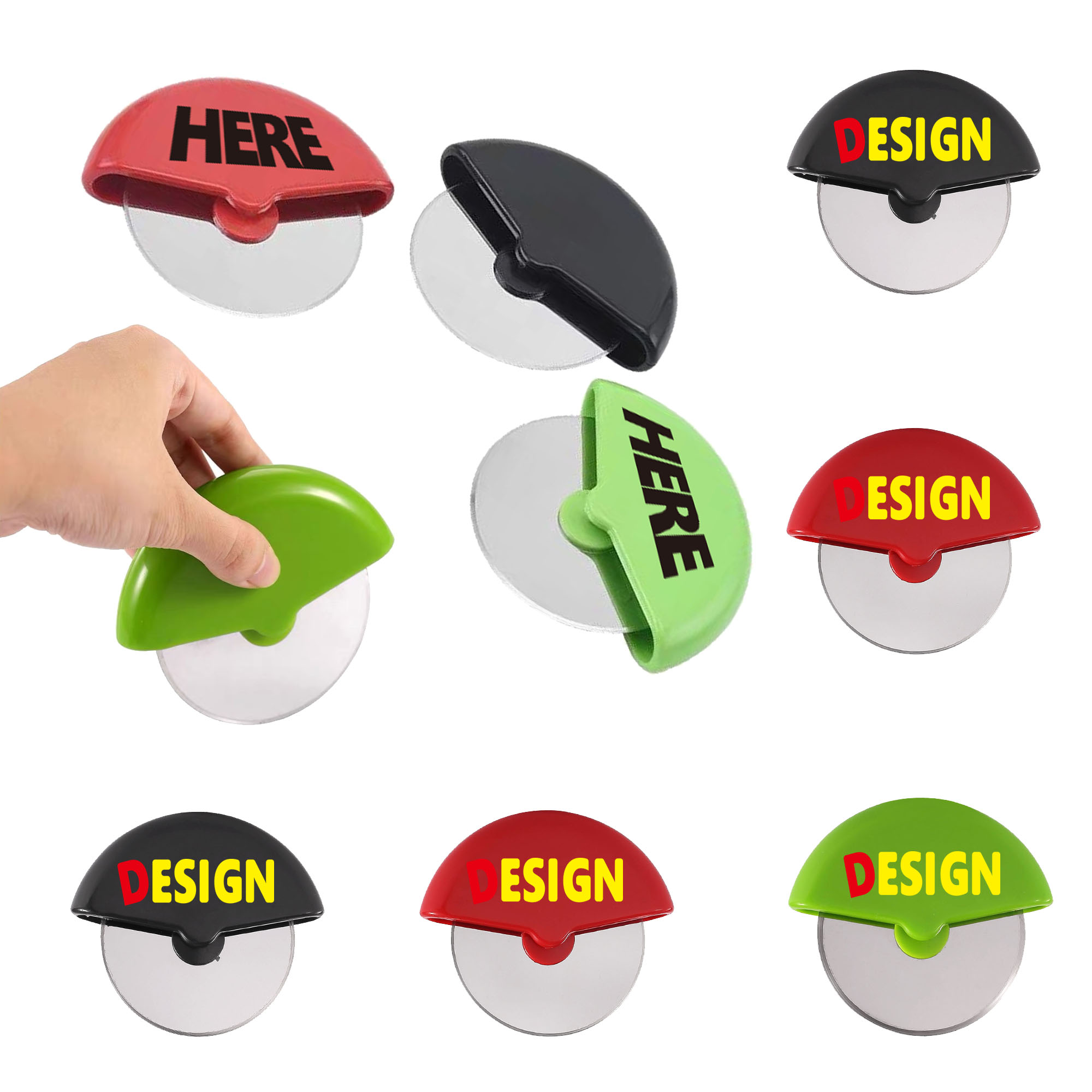 MOQ100 Plastic Handle Stainless Steel Pizza Cutter 3