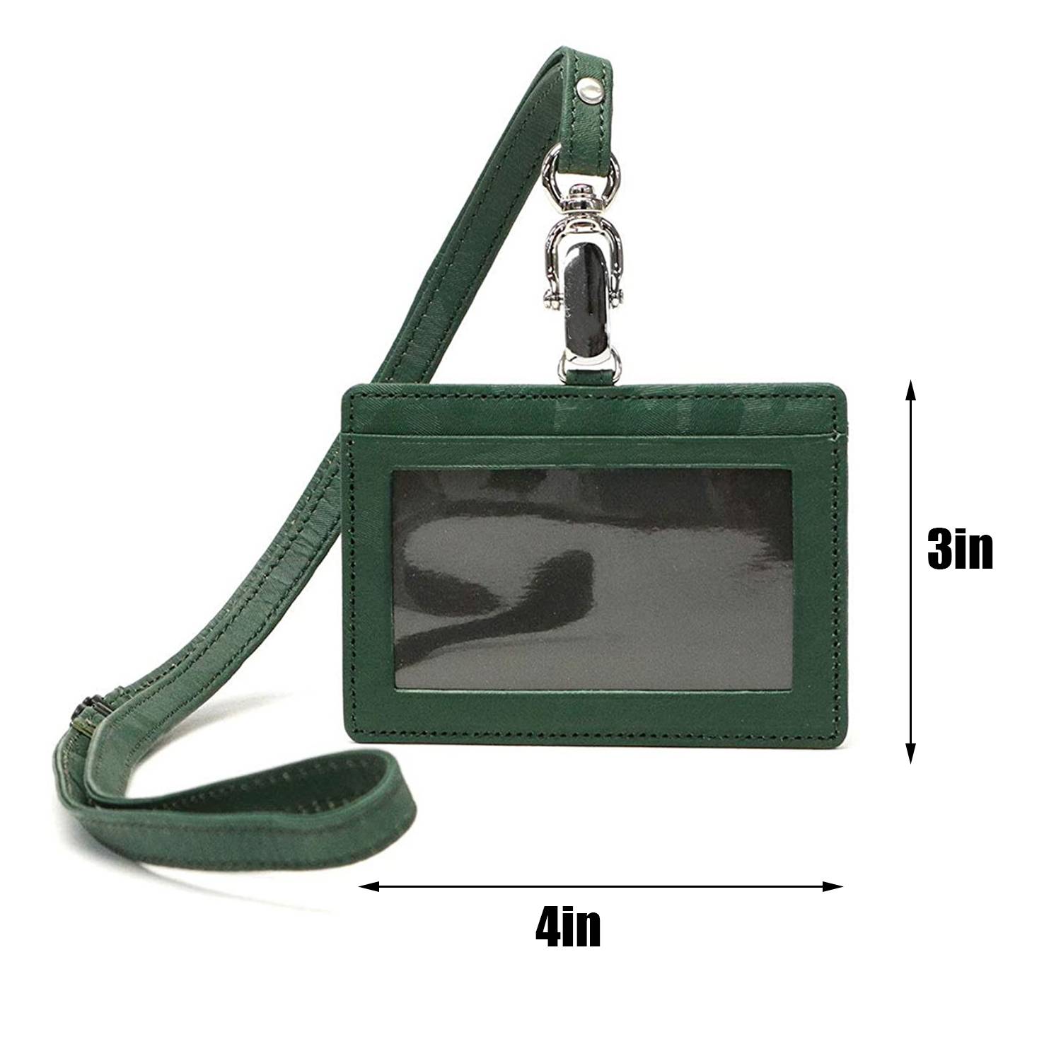 Genuine Leather lanyard Card Cover ID Badge Holder Work 10