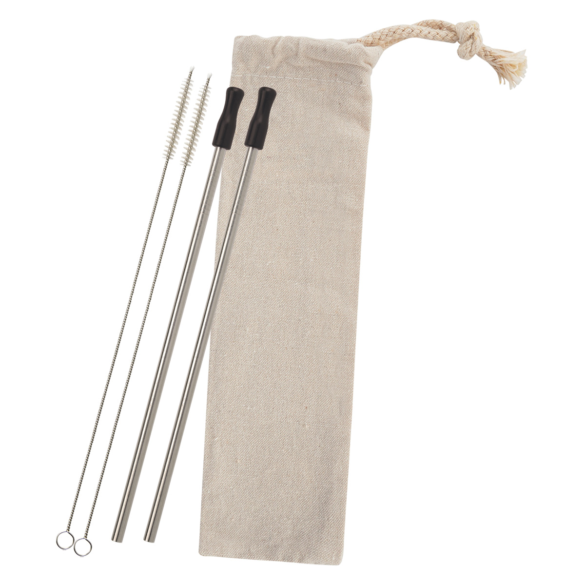 2-Pack Stainless Straw Kit with Cotton Pouch 5
